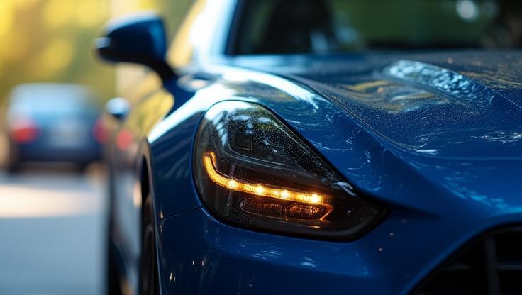 Glossy car freshly detailed by Precision Shine Detailing