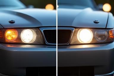 Before and after headlight restoration